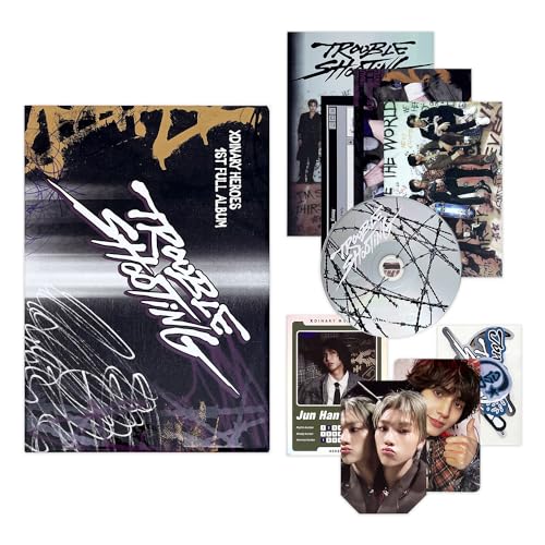 Xdinary-Heroes - 1st album [Troubleshooting] (B Ver.) Case + Photobook + Lyrics Book + CD-R + Photo Essay + Sticker + Photocard + Tranding Card + Mirror Photocard + Postcard + 3 Extra Photocards von JYP Ent.