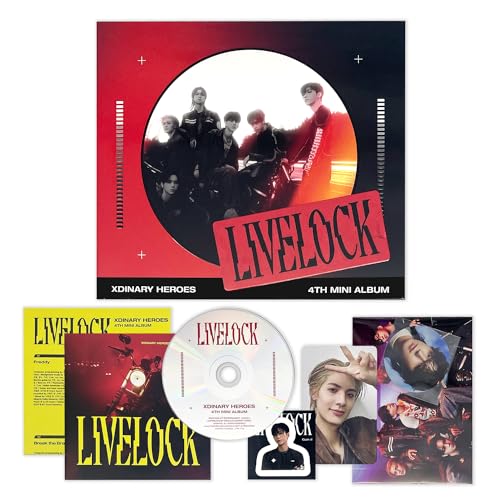 Xdinary-Heroes - [Livelock] (Digipack- Ver.1) Cover + CD-R + Photobook + Photocard + Removable Sticker + Lyric Poster + Circle Card + Postcard + 2 Pin Badges + 4 Extra Photocards von JYP Ent.