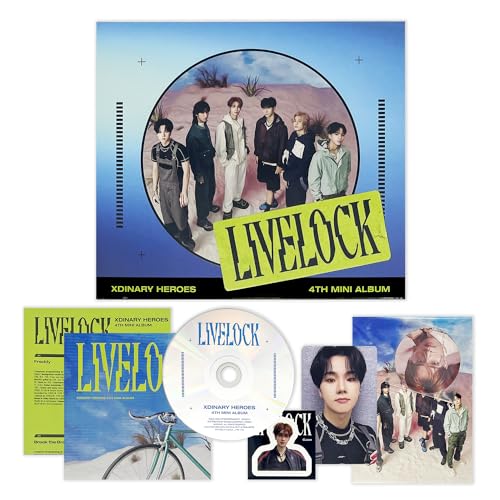 Xdinary-Heroes - [Livelock] (Digipack- Ver.2) Cover + CD-R + Photobook + Photocard + Removable Sticker + Lyric Poster + Circle Card + Postcard + 2 Pin Badges + 4 Extra Photocards von JYP Ent.