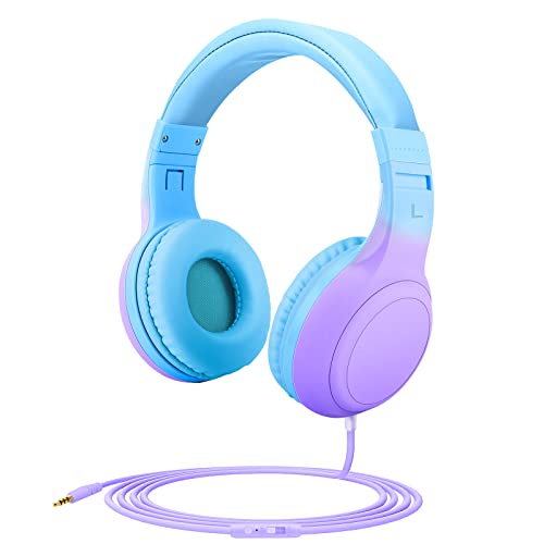JYPS Kinder-Kopfhörer, Kinder-Kopfhörer mit Kabel mit 85 dB/94 dB Lautstärkebegrenzung, Kleinkind-Kopfhörer mit Mikrofon für Alter 2–12 Jahre, Jungen und Mädchen, Geräuschunterdrückung von JYPS