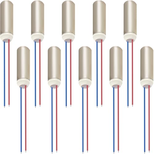 JYUDAUFU 10 Stück Kernloser Motor DC 1,5-3 V 7 mm × 25 mm 8000-16000 U/min Eingebauter Vibrationsmotor + 5 Stück Batterieclip-Anschluss, für elektrische Zahnbürste, Spielzeug, Modellflugzeug von JYUDAUFU