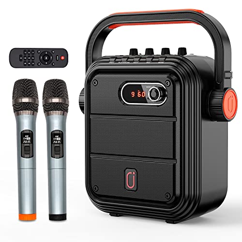 JYX Karaoke Anlage mit 2 Mikrofonen, Lautsprecher Bluetooth Karaoke System PA Komplettsets Anlage Karaoke Maschine unterstützt TWS/AUX/FM/Rec/TF/USB für Party/Erwachsene/Kinder von JYX