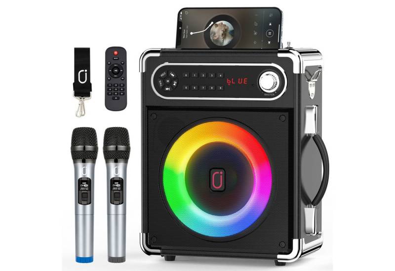 JYX Lautsprecher mit Fernbedienung Unterstützt TF-Karte/FM, REC Karaoke-Maschine von JYX