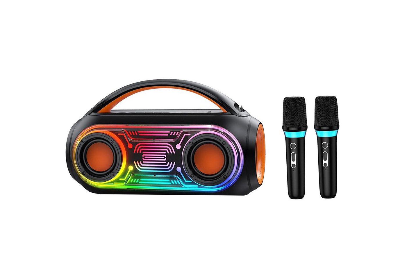 JYX Neueste Karaoke maschine, tragbarer Bluetooth-Lautsprecher Karaoke-Maschine (mit 2 Mikrofonen) von JYX