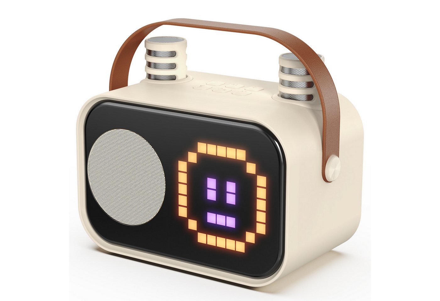 JYX Tragbare Musikmaschine mit 2 Karaoke Mikrofonen Karaoke-Maschine (Bluetooth, Karaoke-Box mit Bluetooth & LED-Lichtshow für Kinder & Erwachsene) von JYX