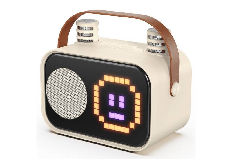 JYX Tragbare Musikmaschine mit 2 Karaoke Mikrofonen Karaoke-Maschine (Bluetooth, Karaoke-Box mit Bluetooth & LED-Lichtshow für Kinder & Erwachsene) von JYX