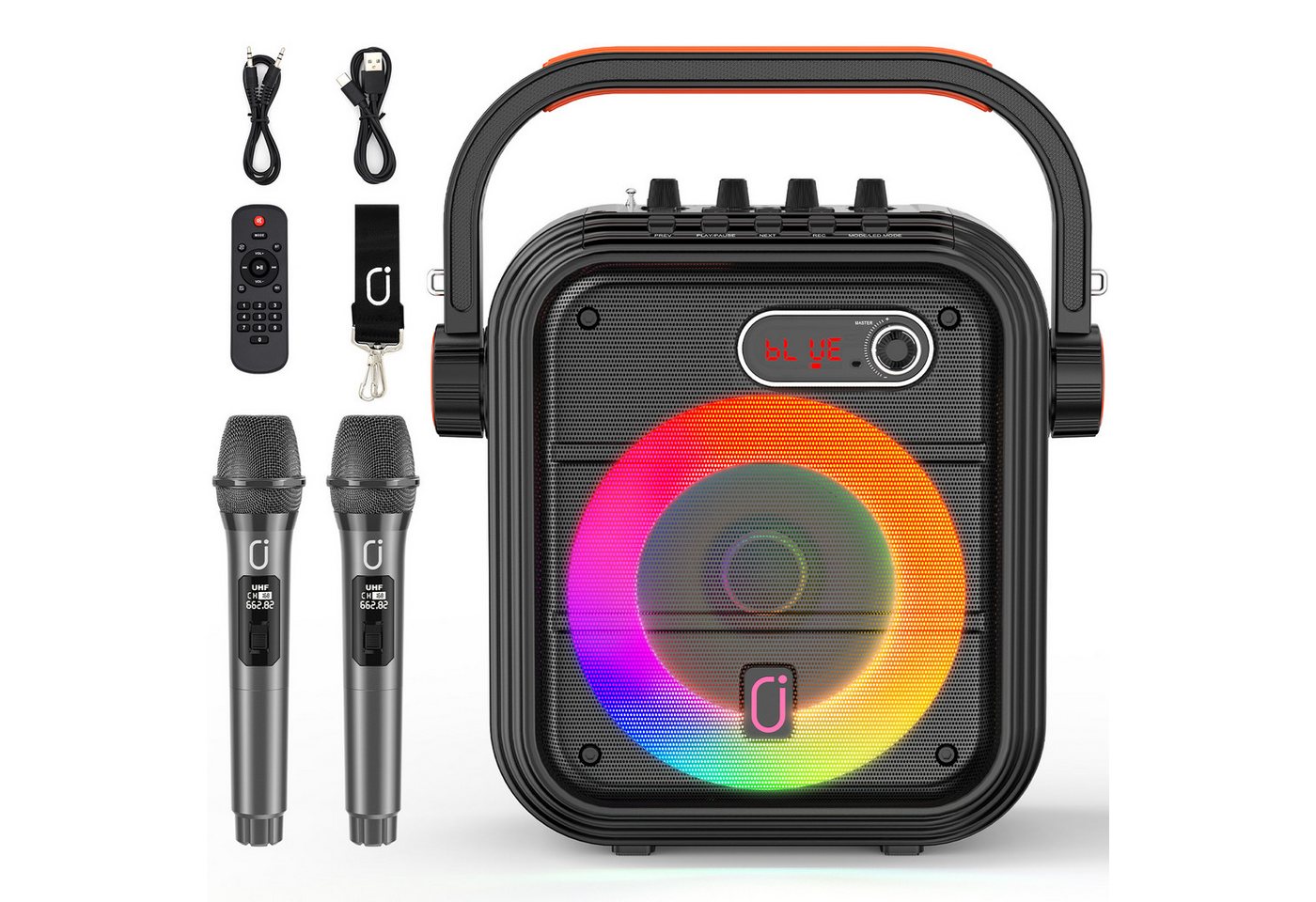 JYX Tragbares Karaoke-System mit 2 Wireless-Mikrofonen und Bluetooth 5.0 Karaoke-Maschine JYX Tragbares Karaoke-System mit 2 Wireless-Mikrofonen und Bluetooth 5.0 Karaoke-Maschine von JYX