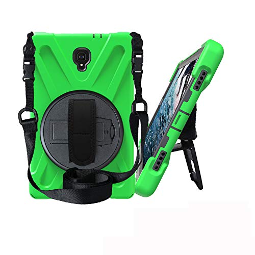 JZ 360 Degrees Kickstand Hülle Cover Compatible with Galaxy Tab A 10.5 2019 (SM-T590,T595,T597) Stand Hülle with Wrist Strap and Shoulder Strap - Green von JZ