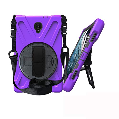 JZ 360 Degrees Kickstand Hülle Cover Compatible with Galaxy Tab A 10.5 2019 (SM-T590,T595,T597) Stand Hülle with Wrist Strap and Shoulder Strap - Purple von JZ