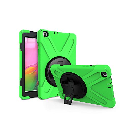 JZ 360 Degrees Kickstand Hülle Cover Compatible with Galaxy Tab A 8.0 2019 (SM-T290,T295) Stand Hülle with Wrist Strap and Shoulder Strap - Green von JZ
