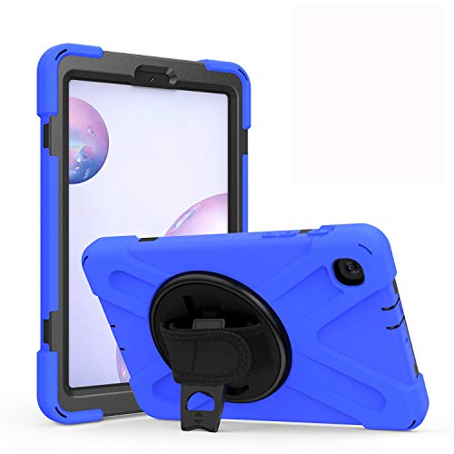 JZ 360 Degrees Kickstand Hülle Cover Compatible with Galaxy Tab A 8.4 2020 (SM-T307) Stand Hülle with Wrist Strap and Shoulder Strap - Blue von JZ