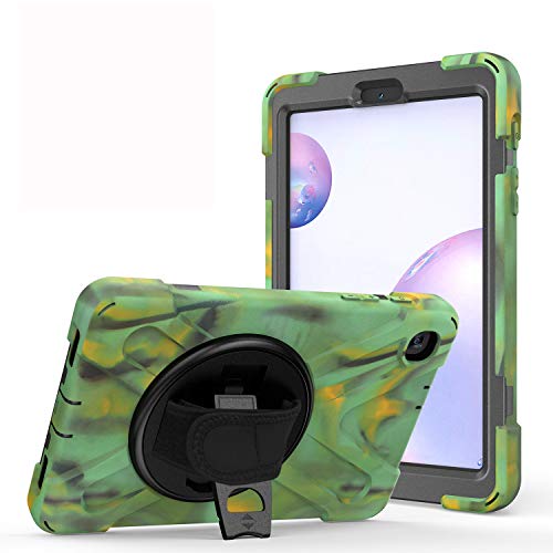 JZ 360 Degrees Kickstand Hülle Cover Compatible with Galaxy Tab A 8.4 2020 (SM-T307) Stand Hülle with Wrist Strap and Shoulder Strap - Camouflage von JZ