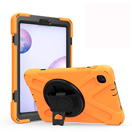 JZ 360 Degrees Kickstand Hülle Cover Compatible with Galaxy Tab A 8.4 2020 (SM-T307) Stand Hülle with Wrist Strap and Shoulder Strap - Orange von JZ