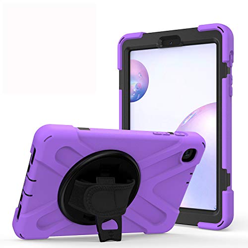 JZ 360 Degrees Kickstand Hülle Cover Compatible with Galaxy Tab A 8.4 2020 (SM-T307) Stand Hülle with Wrist Strap and Shoulder Strap - Purple von JZ