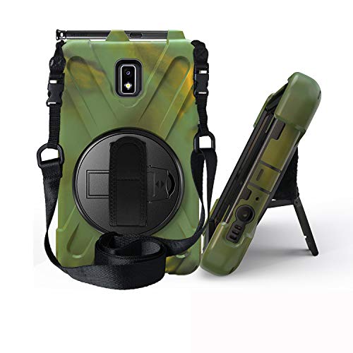 JZ 360 Degrees Kickstand Hülle Cover Compatible with Galaxy Tab Active 2 (SM-T390,T395,T397) Stand Hülle with Wrist Strap and Shoulder Strap - Camouflage von JZ