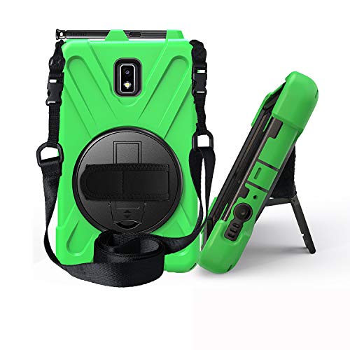 JZ 360 Degrees Kickstand Hülle Cover Compatible with Galaxy Tab Active 2 (SM-T390,T395,T397) Stand Hülle with Wrist Strap and Shoulder Strap - Green von JZ