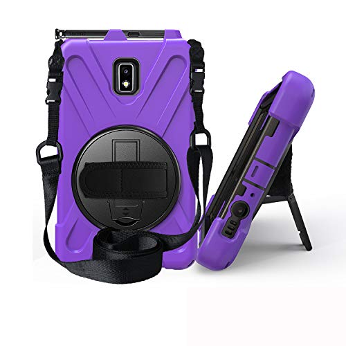 JZ 360 Degrees Kickstand Hülle Cover Compatible with Galaxy Tab Active 2 (SM-T390,T395,T397) Stand Hülle with Wrist Strap and Shoulder Strap - Purple von JZ