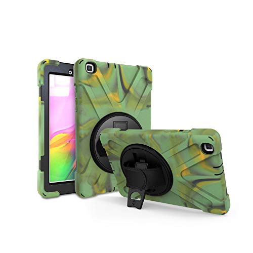 JZ 360 Degrees Kickstand Hülle Cover Compatible with Samsung Galaxy Tab A 8.0 2019 (SM-T290,T295) Stand Hülle with Wrist Strap and Shoulder Strap - Camouflage von JZ