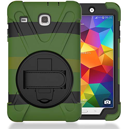 JZ 360 Degrees Kickstand Hülle Cover Compatible with Samsung Galaxy Tab E 8.0 2016 (SM-T377,T375) Stand Hülle with Wrist Strap and Shoulder Strap - Camouflage von JZ