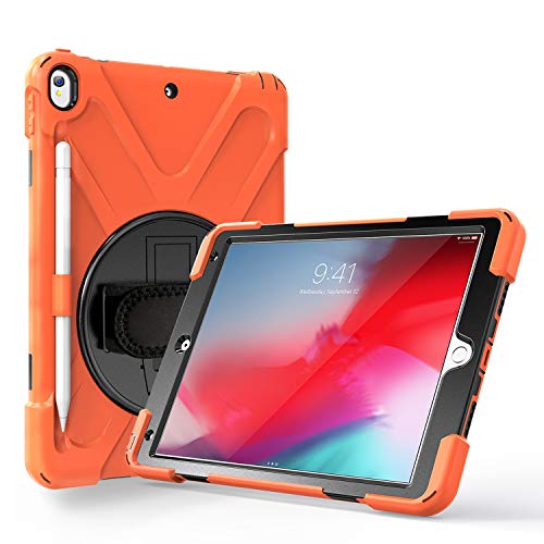 JZ 360 Degrees Kickstand Hülle Cover Compatible with for Pro 10.5 inch (2017) Stand Hülle with Wrist Strap,Shoulder Strap and Pencil Holder - Orange von JZ