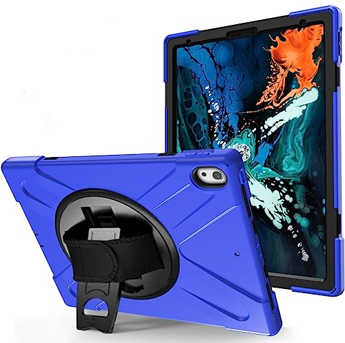 JZ 360 Degrees Kickstand Hülle Cover Compatible with for Pro 12.9 inch (2018,2020) Stand Hülle with Wrist Strap and Shoulder Strap - Blue von JZ