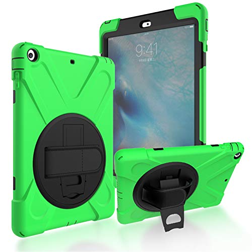 JZ 360 Degrees Kickstand Hülle Cover Compatible with iPad Mini 1/2/3 Stand Hülle with Wrist Strap and Shoulder Strap - Green von JZ