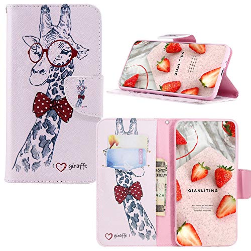 JZ [Colorful Painting[Magnetic] Wallet Flip Cover for Für Samsung Galaxy S10e Hülle with [Card Slot] - Giraffe von JZ