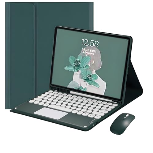 JZ Combo Magnetic Touch Keyboard Case für iPad Air 5th/4th Generation Case mit Tastaturbedeckung & Maus(Stift Nicht enthalten) ﻿ for iPad Air 5th/4th Gen (2022/2020) - Dark Green von JZ