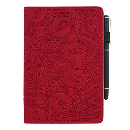 JZ Cover Für Samsung Galaxy Tab S7+ 12.4 T970 T976B / S7 Lite 2021/ S7 FE Kunstleder Kickstand Tablet Hülle mit weicher Rückseite faltbar Stand (Without Pen ) -Red von JZ