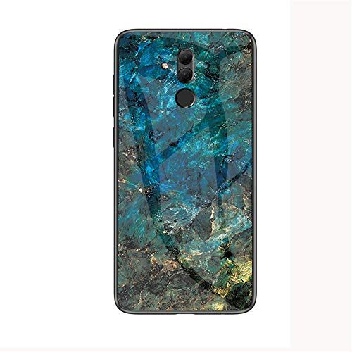 JZ Marble Glass Hülle for Für Huawei Mate 20 Lite with [Soft Edge + Tempered Glass Back Cover] - Jadeite Marble von JZ