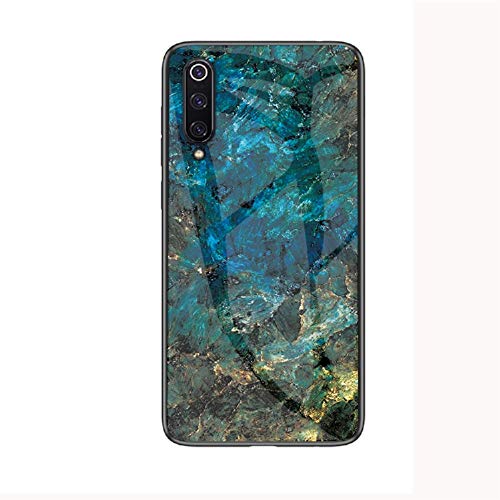 JZ Marble Glass Hülle for Für Xiaomi Mi 9 SE with [Soft Edge + Tempered Glass Back Cover] - Jadeite Marble von JZ