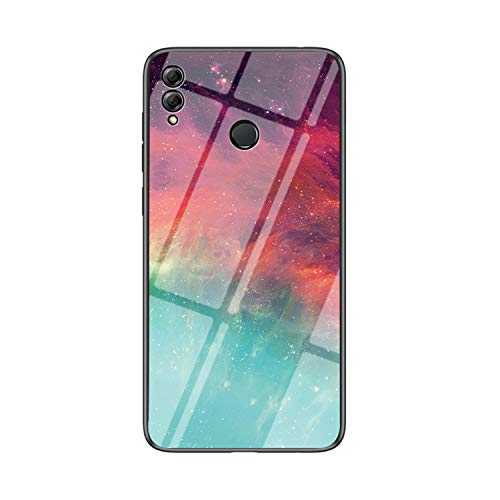 JZ Starry Sky Design Glass Phone Hülle Compatible with Huawei Honor 8X with Soft Edge + Tempered Glass Back Cover - Red & Green von JZ