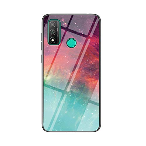 JZ Starry Sky Design Glass Phone Hülle Compatible with Huawei P Smart 2020 with Soft Edge + Tempered Glass Back Cover - Red & Green von JZ