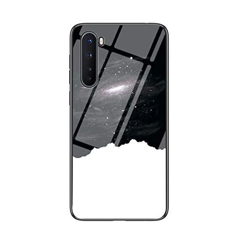 JZ Starry Sky Design Glass Phone Hülle Compatible with OnePlus Nord with Soft Edge + Tempered Glass Back Cover - Universe von JZ