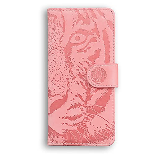 JZ Tiger Pattern Hülle for Für Pixel 4a 5G,PU Leather Wallet Flip Cover for Für Google Pixel 4a 5G [Credit Card Slots][Money Pocket] - Pink von JZ