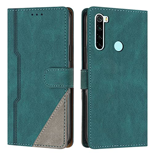 JZASES Hülle für Xiaomi Redmi Note 8T, Brieftasche Klapphülle, PU Leder Stoßfeste Magnetische Schutzhülle Tasche Kompatibel mit Xiaomi Redmi Note 8T, Grün von JZASES