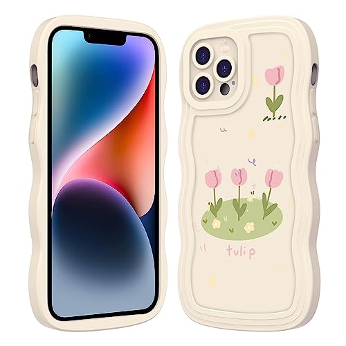 JZASES Hülle für iPhone 12 Pro (6.1 inch), Ultra Dünne Weiche Florale Druck Motiv Handyhülle, TPU Silikon Stoßfest Schutzhülle Kompatibel mit iPhone 12 Pro, Muster-19 von JZASES