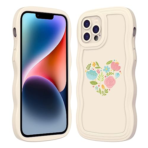 JZASES Hülle für iPhone 13 Pro Max (6.7 inch), Ultra Dünne Weiche Florale Druck Motiv Handyhülle, TPU Silikon Stoßfest Schutzhülle Kompatibel mit iPhone 13 Pro Max, Muster-12 von JZASES