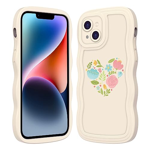 JZASES Hülle für iPhone 14 Plus (6.7 inch), Ultra Dünne Weiche Florale Druck Motiv Handyhülle, TPU Silikon Stoßfest Schutzhülle Kompatibel mit iPhone 14 Plus, Muster-12 von JZASES