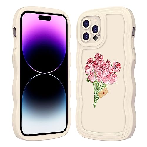 JZASES Hülle für iPhone 14 Pro (6.1 inch), Ultra Dünne Weiche Florale Druck Motiv Handyhülle, TPU Silikon Stoßfest Schutzhülle Kompatibel mit iPhone 14 Pro, Muster-11 von JZASES