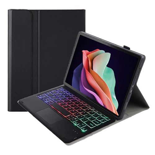 JZCZMCE Tastatur Hülle für Huawei MatePad 11.5" S 2024 Tablet, 7 Farbige Beleuchtung, Abnehmbare Kabellose Tastatur mit Multi-Touch Trackpad,Schwarz von JZCZMCE