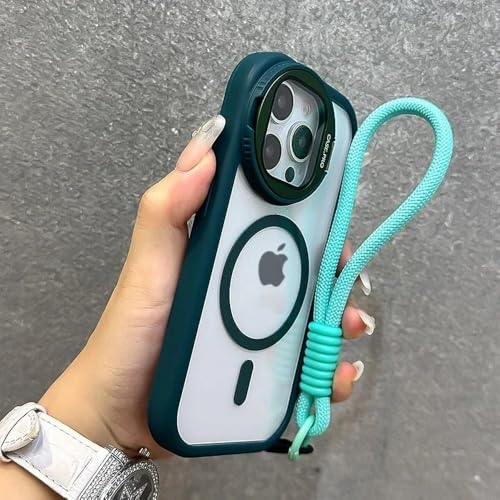 JZFDCLF Faltbare, magnetische Schutzhülle mit Glaslinsenständer für iPhone 16 15 14 13 11 12 Pro Max Plus, Handgelenksschlaufe, stoßfeste Abdeckung, Dunkelgrün, für iPhone 15 Pro JZFDCLF Faltbare, magnetische Schutzhülle mit Glaslinsenständer für iPhone 16 15 14 13 11 12 Pro Max Plus, Handgelenksschlaufe, stoßfeste Abdeckung, Dunkelgrün, für iPhone 15 Pro von JZFDCLF