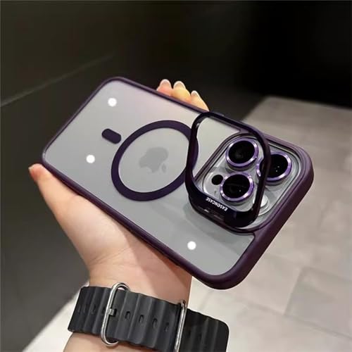 JZFDCLF Für iPhone 15 Pro Max Luxus-Telefonhülle mit magnetischem Linsenhalter und Ständer für iPhone 12 13 14 15 16 Plus Schutzhülle, Dunkelviolett, Für iPhone 15 Plus JZFDCLF Für iPhone 15 Pro Max Luxus-Telefonhülle mit magnetischem Linsenhalter und Ständer für iPhone 12 13 14 15 16 Plus Schutzhülle, Dunkelviolett, Für iPhone 15 Plus von JZFDCLF