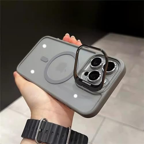 JZFDCLF Für iPhone 15 Pro Max Luxus-Telefonhülle mit magnetischem Linsenhalter und Ständer für iPhone 12 13 14 15 16 Plus Schutzhülle, Gary, für iPhone 15 Pro Max JZFDCLF Für iPhone 15 Pro Max Luxus-Telefonhülle mit magnetischem Linsenhalter und Ständer für iPhone 12 13 14 15 16 Plus Schutzhülle, Gary, für iPhone 15 Pro Max von JZFDCLF