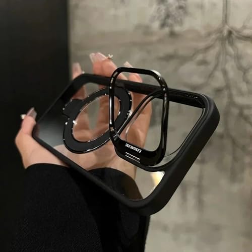 JZFDCLF Luxuriöse Handyhülle mit magnetischem Glaslinsenständer und Ring für iPhone 16 11 13 14 12 15 Pro Max 16 Plus, transparente Schutzhülle, Schwarz, für iPhone 11Pro JZFDCLF Luxuriöse Handyhülle mit magnetischem Glaslinsenständer und Ring für iPhone 16 11 13 14 12 15 Pro Max 16 Plus, transparente Schutzhülle, Schwarz, für iPhone 11Pro von JZFDCLF