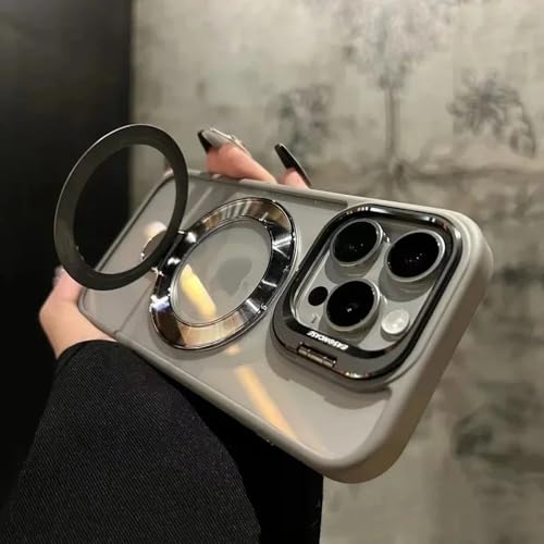 JZFDCLF Luxus-Ring-Magnetglaslinsen-Ständer-Telefonhülle für iPhone 16 11 13 14 12 15 Pro Max 16 Plus Transparente Schutzhülle, grau, für iPhone 14 JZFDCLF Luxus-Ring-Magnetglaslinsen-Ständer-Telefonhülle für iPhone 16 11 13 14 12 15 Pro Max 16 Plus Transparente Schutzhülle, grau, für iPhone 14 von JZFDCLF