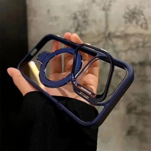 JZFDCLF Magnetische Glaslinsen-Ständer-Telefonhülle für iPhone 16 11 13 15 12 14 Pro Max 16 Plus Transparente Hüllenabdeckung, Dunkelblau, Für iPhone 14Pro JZFDCLF Magnetische Glaslinsen-Ständer-Telefonhülle für iPhone 16 11 13 15 12 14 Pro Max 16 Plus Transparente Hüllenabdeckung, Dunkelblau, Für iPhone 14Pro von JZFDCLF