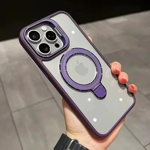 JZFDCLF Magnetische Glaslinsen-Ständer-Telefonhülle für iPhone 16 11 13 15 12 14 Pro Max 16 Plus Transparente Hüllenabdeckung, Dunkelviolett, für iPhone 11 JZFDCLF Magnetische Glaslinsen-Ständer-Telefonhülle für iPhone 16 11 13 15 12 14 Pro Max 16 Plus Transparente Hüllenabdeckung, Dunkelviolett, für iPhone 11 von JZFDCLF