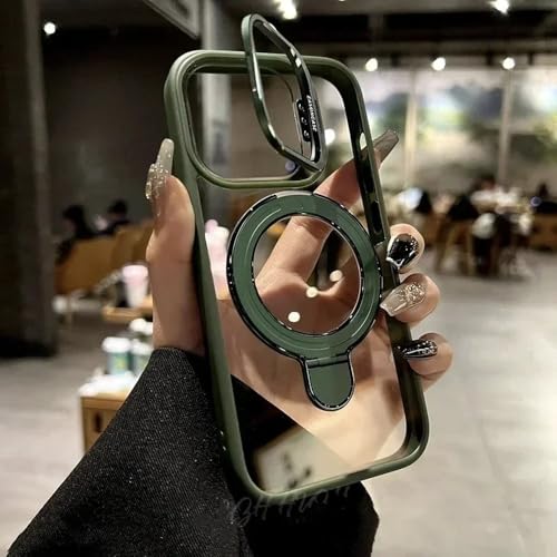 JZFDCLF Magnetische Glaslinsen-Ständer-Telefonhülle für iPhone 16 11 13 15 12 14 Pro Max 16 Plus Transparente Hüllenabdeckung, grün, für iPhone 16PLUS JZFDCLF Magnetische Glaslinsen-Ständer-Telefonhülle für iPhone 16 11 13 15 12 14 Pro Max 16 Plus Transparente Hüllenabdeckung, grün, für iPhone 16PLUS von JZFDCLF