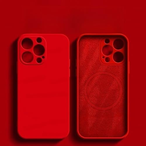JZFDCLF Magnetische Hülle aus flüssigem Silikon für iPhone 15 14 12 11 13 Pro Max 15 Plus Zubehör für kabellose Ladeabdeckung, Y7, für iPhone 14 Plus von JZFDCLF